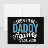 Soon to be Daddy Again Est 2026 Dad Baby Announce Aankondigingskaart (Voorkant / Achterkant)