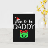 Soon To Be Daddy Christmas Funny Pregnancy Announc Kaart (Gele Bloem)
