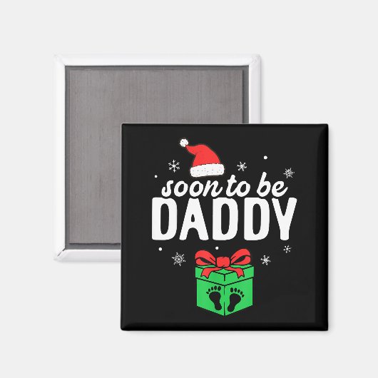 Soon To Be Daddy Christmas Funny Pregnancy Announc Magneet (Voorkant / Achterkant)