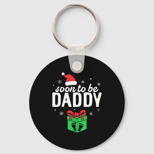 Soon To Be Daddy Christmas Funny Pregnancy Announc Sleutelhanger (Voorkant)