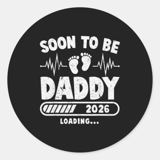 Soon To Be Daddy Est. 2026 New Dad Fathers Day Fir Ronde Sticker (Voorkant)