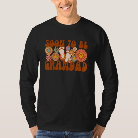 Soon To Be Grandad Groovy Gender Announcement Fami T-shirt (Voorkant)