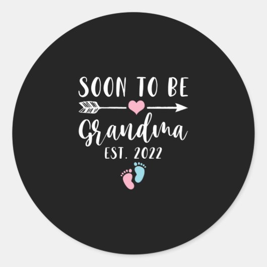 Soon To Be Grandma 2022 For New Grandma Ronde Sticker (Voorkant)