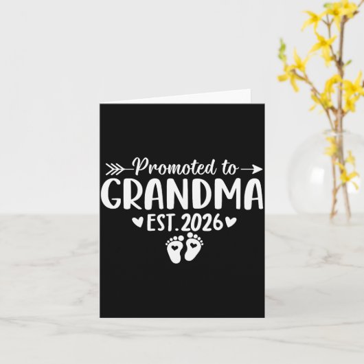 Soon To Be Grandma 2026 Promoted To Grandma Est 20 Kaart (Gele Bloem)