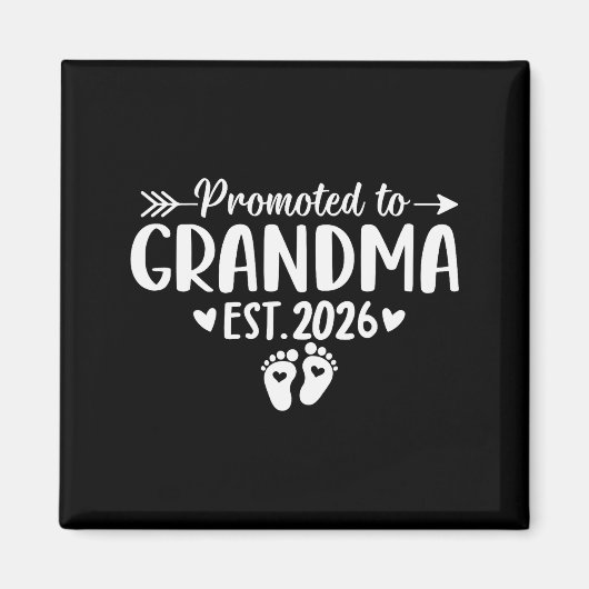 Soon To Be Grandma 2026 Promoted To Grandma Est 20 Magneet (Voorkant)