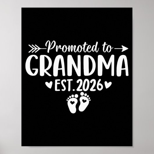 Soon To Be Grandma 2026 Promoted To Grandma Est 20 Poster (Voorkant)