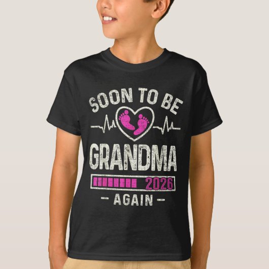 Soon To Be Grandma Again 2026 Expecting Baby Grand T-shirt (Voorkant)