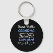 Soon To Be Grandma Of Beautiful Baby Boy Reveal  Sleutelhanger (Voorkant)