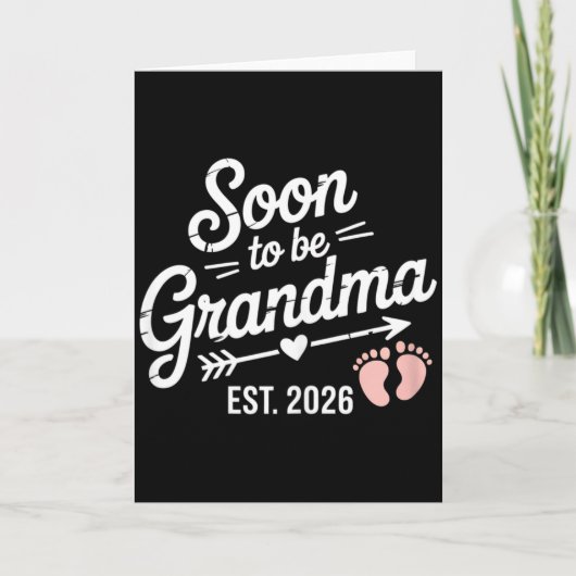 Soon To Be Grandma Pregnancy Announcement Est 2026 Kaart (Voorkant)