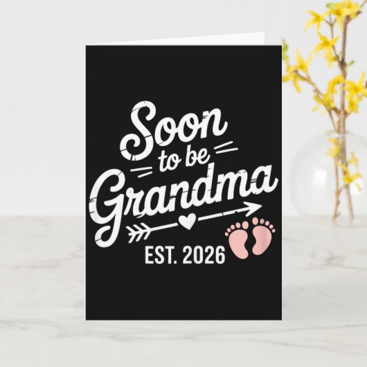 Soon To Be Grandma Pregnancy Announcement Est 2026 Kaart (Gele Bloem)