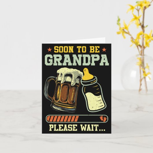 Soon To Be Grandpa Est 2025 Pregnancy Announcement Kaart (Gele Bloem)