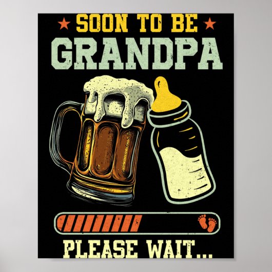 Soon To Be Grandpa Est 2025 Pregnancy Announcement Poster (Voorkant)