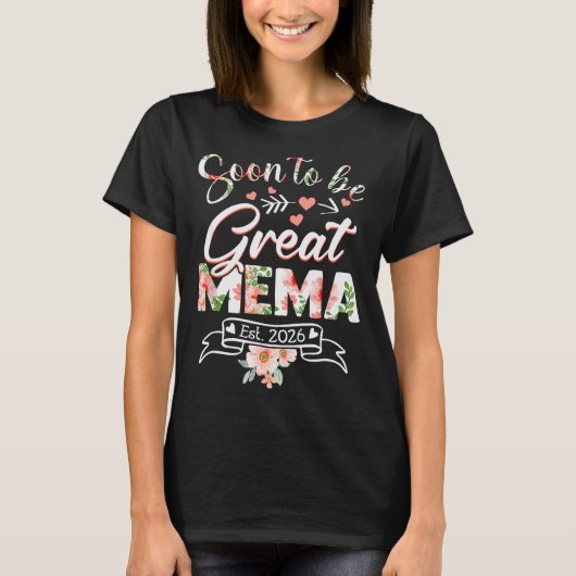Soon To Be Great Mema Est 2026 First Time New Gran T-shirt (Voorkant)