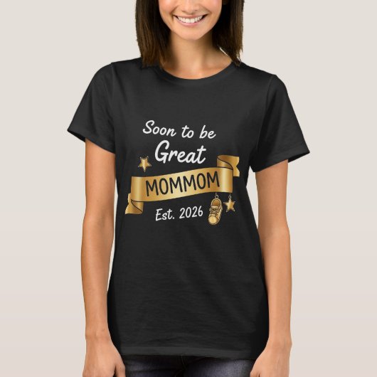 Soon to be Great Mommom Est 2026 Future Grandma Pr T-shirt (Voorkant)