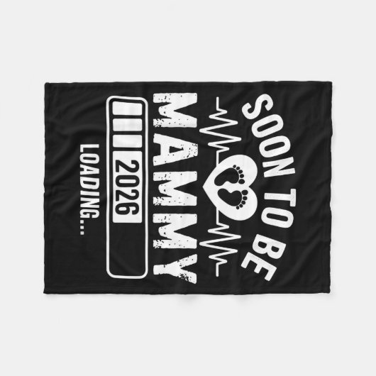 Soon To Be Mammy 26 Loading Pregnancy Announcement Fleece Deken (Voorkant (Horizontaal))