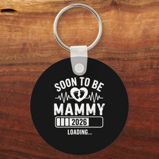 Soon To Be Mammy 26 Loading Pregnancy Announcement Sleutelhanger (Voorkant)