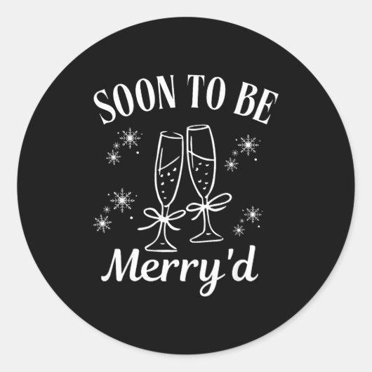 Soon To Be Merry'd Christmas Couple Engagement  Ronde Sticker (Voorkant)