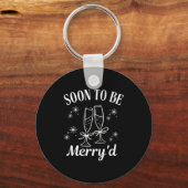 Soon To Be Merry'd Christmas Couple Engagement  Sleutelhanger (Voorkant)