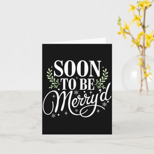 Soon To Be Merry'd Christmas Engaged Fiance Santa Kaart (Gele Bloem)