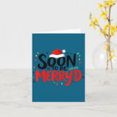 Soon To Be Merry'd Christmas Engaged Fiance Santa  Kaart (Gele Bloem)