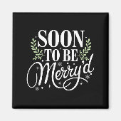 Soon To Be Merry'd Christmas Engaged Fiance Santa  Magneet (Voorkant)