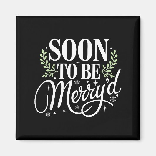 Soon To Be Merry'd Christmas Engaged Fiance Santa Magneet (Voorkant)