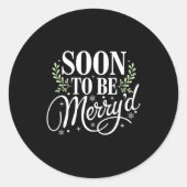 Soon To Be Merry'd Christmas Engaged Fiance Santa Ronde Sticker (Voorkant)