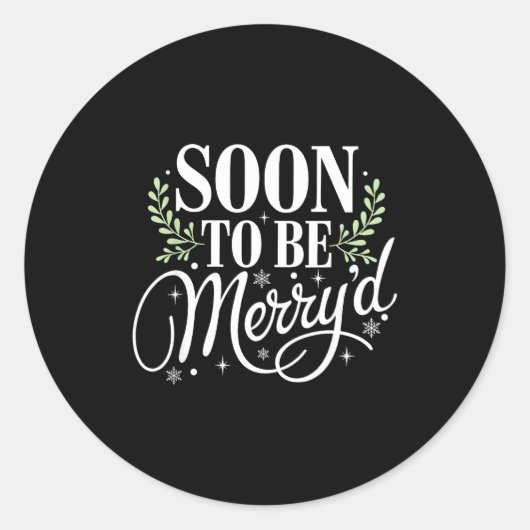 Soon To Be Merry'd Christmas Engaged Fiance Santa Ronde Sticker (Voorkant)