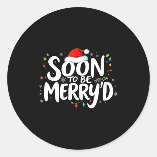 Soon To Be Merry'd Christmas Engaged Fiance Santa Ronde Sticker (Voorkant)