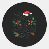 Soon To Be Merry'd Christmas Engaged Fiance Santa Ronde Sticker (Voorkant)