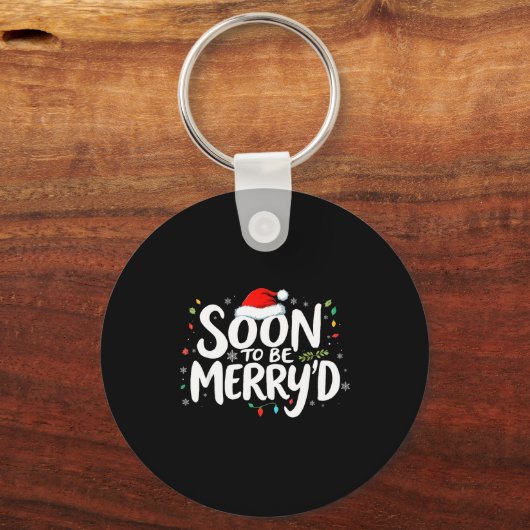 Soon To Be Merry'd Christmas Engaged Fiance Santa  Sleutelhanger (Voorkant)