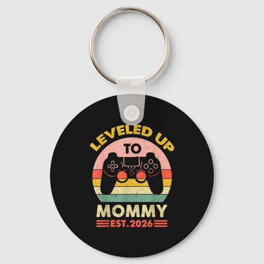 Soon To Be Mom 2026 Funny I Leveled Up To Mommy 20 Sleutelhanger (Voorkant)
