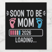 Soon to Be Mom 2026 Loading Pregnancy Announcement Wijn Etiket (Enkel label)