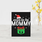 Soon To Be Mommy Christmas Funny Pregnancy Announc Kaart (Gele Bloem)
