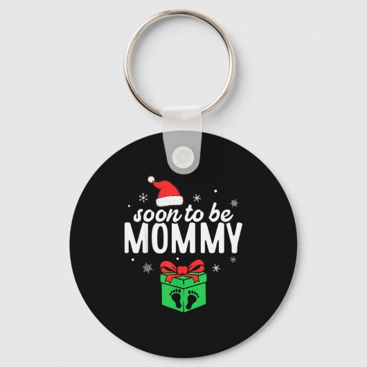 Soon To Be Mommy Christmas Funny Pregnancy Announc Sleutelhanger (Voorkant)