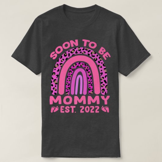 Soon To Be Mommy Est 2022 Pregnancy Pink Leopard R T-shirt (Design voorkant)