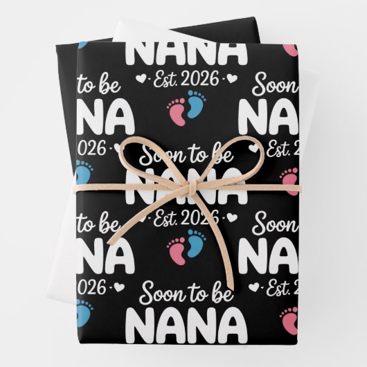 Soon To Be Nana 2026 Funny Pregnancy Announcement  Inpakpapier Vel (In situ)