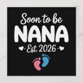 Soon To Be Nana 2026 Funny Pregnancy Announcement  Kaart (Voorkant)