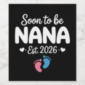 Soon To Be Nana 2026 Funny Pregnancy Announcement  Wijn Etiket (Enkel label)