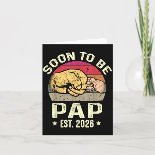 Soon To Be Pap Est 2026 For New Papa Funny Fathers Kaart (Voorkant)