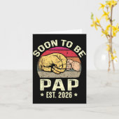 Soon To Be Pap Est 2026 For New Papa Funny Fathers Kaart (Gele Bloem)