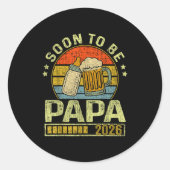 Soon To Be Papa 2026 Expecting Baby Promoted To Fa Ronde Sticker (Voorkant)