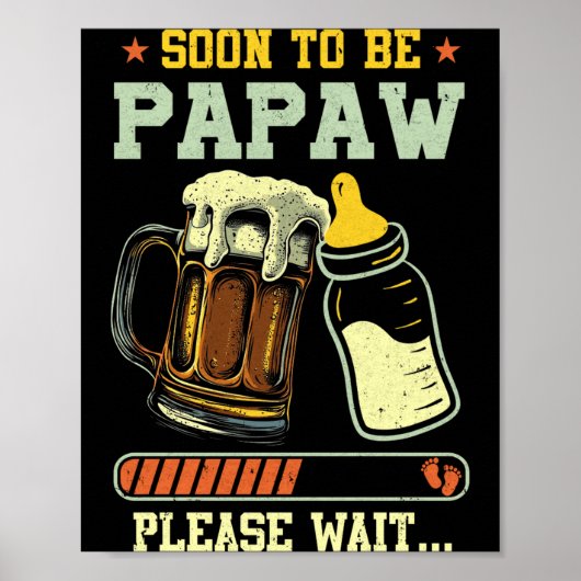 Soon To Be Papaw Est 2025 Pregnancy Announcement L Poster (Voorkant)