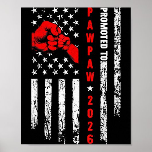 Soon To Be Pawpaw Est.2026 Father's Day First Time Poster (Voorkant)