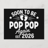 Soon To Be Pop Pop Again est. 2026 Pregnancy  Aankondigingskaart (Voorkant)