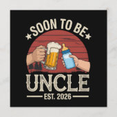 Soon To Be Uncle 2026 Retro Pregnancy Announcement Kaart (Voorkant)