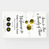 Soon To Bee A Family Of Three | Baby Shower Spandoek (Horizontaal)