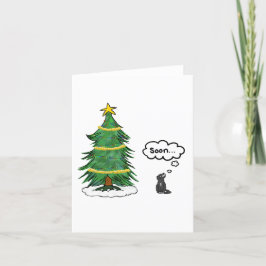 'Soon' Tree and Cat Holiday Kaart - Nederlands, Tu