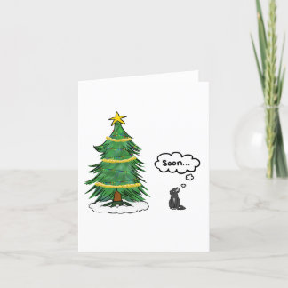 'Soon' Tree and Cat Holiday Kaart - Nederlands, Tu