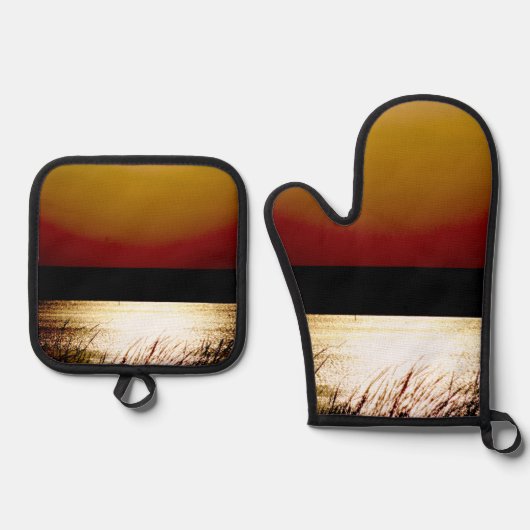 Sooner Lake Sunset Ovenwant & Pannenlap Set (Voorkant)